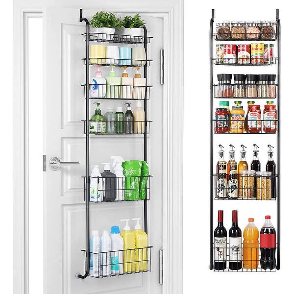6 Tier Over The Door Pantry Organizer, Over The Door Spice Rack With