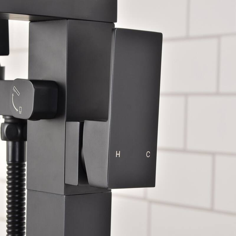Single Handle Floor Mounted Freestanding Tub Filler with Handshower