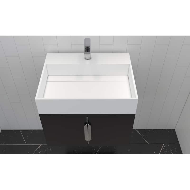Amazon 24" Wall Mounted Bathroom Vanity Set w/ White Top