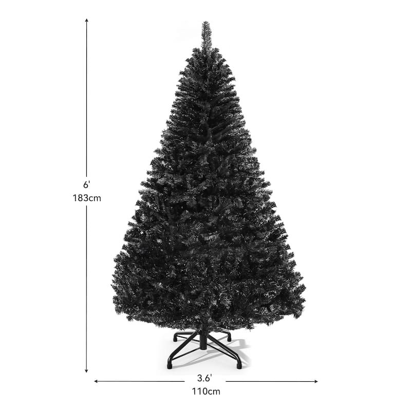 Pre-Lit Black Halloween Artificial Christmas Tree with Lighting