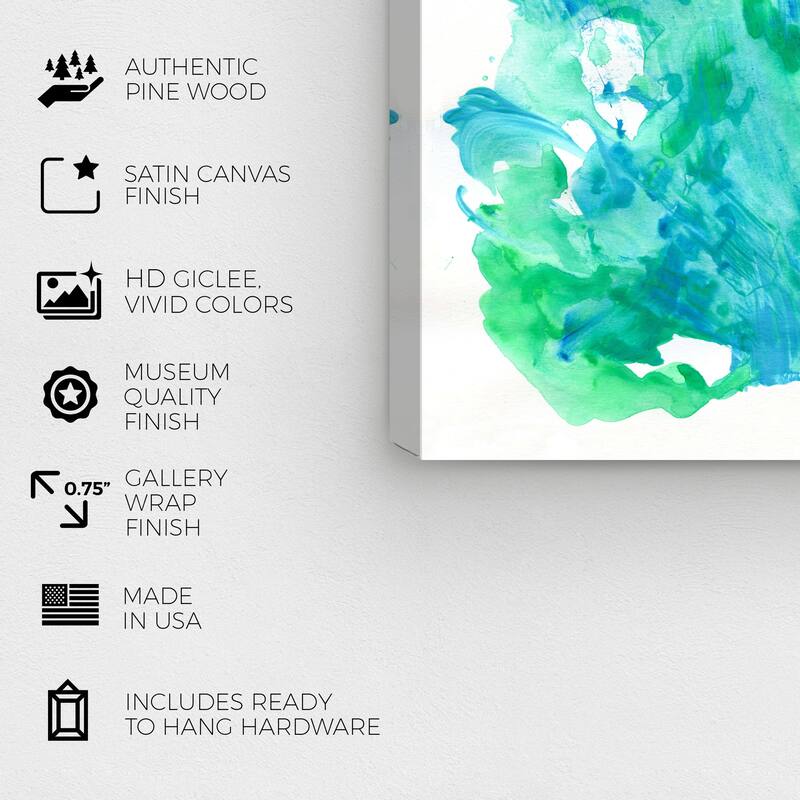 Wynwood Studio Abstract More Underwater Blue and Modern & Contemporary Wall Art Canvas Print
