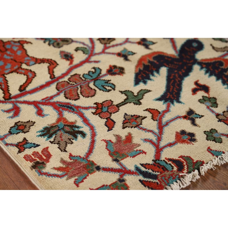 Animals Design Ziegler Foyer Rug Hand-Knotted Wool Carpet - 2'0" x 3'0"