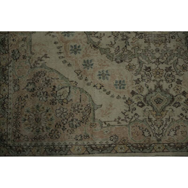 Hand Knotted Oriental 100% Wool Carpet Transitional Floral Beige & Ivories Anatolian Area Rug - 9' 11'' X 6' 4''