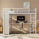 preview thumbnail 1 of 6, Queen Size Loft Bed Frame with Built-in Wardrobe,Desk and Storage Shelves White - Queen