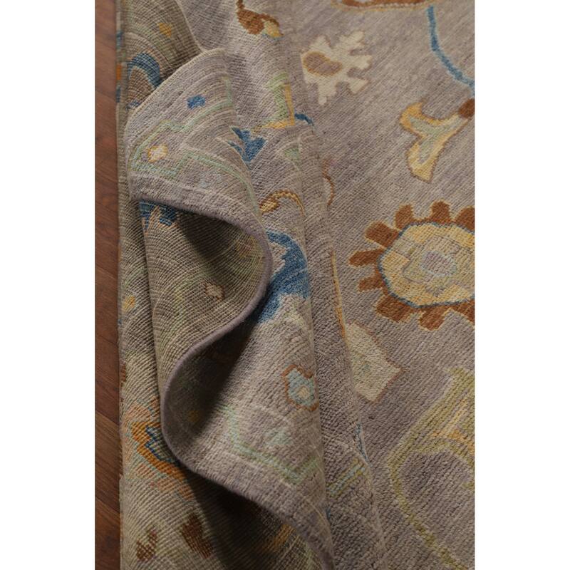 Hand Knotted Oriental 100% Wool Carpet Transitional All-Over Beige & Ivories Oushak Area Rug - 10' 2'' X 8' 0''