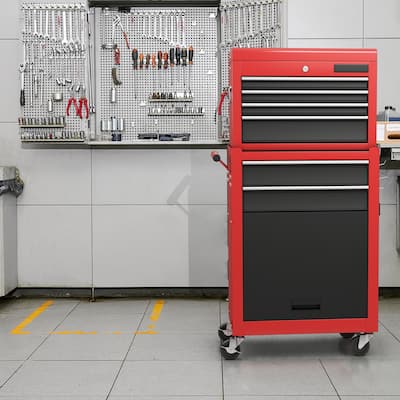 6-Drawer Rolling Toolbox Tool Storage Cabinet Combination w/ Lock