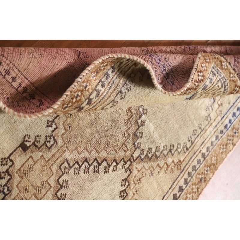 Geometric Gabbeh Persian Vintage Area Rug Hand-knotted Wool Carpet - 3'2"x 5'11"
