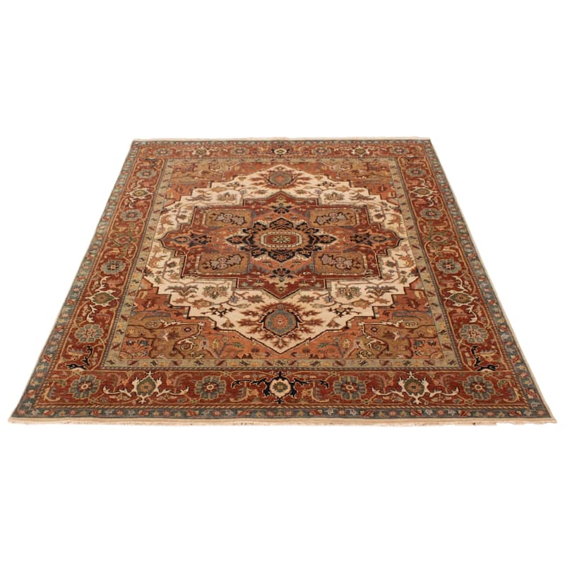 ECARPETGALLERY Hand-knotted Jules Sultane Ivory Wool Rug - 7'8 x 9'8