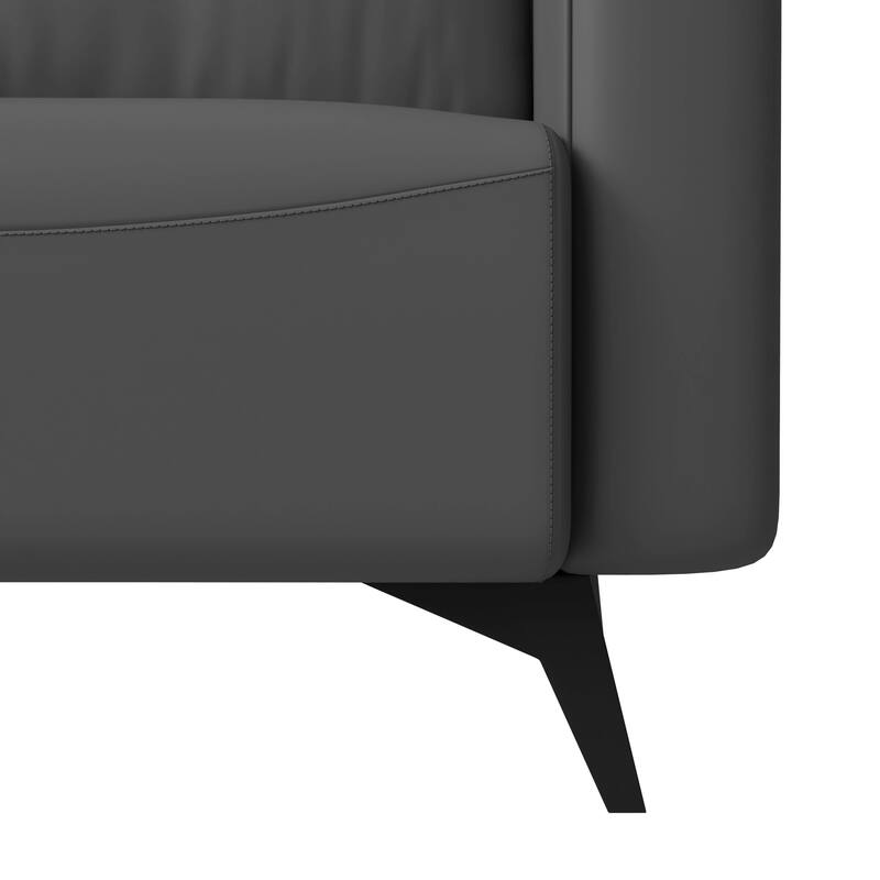 Single-Seater Sofa Modern Armchair Upholstered Vegan Leather with Metal Legs Removable Cushions Inno Series by LeisureMod