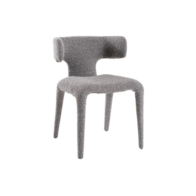 Brown/Gray Polyester Upholstered Metal Frame Dining Chair, Sturdy Dining Chair for Dining Rooms - 20.5