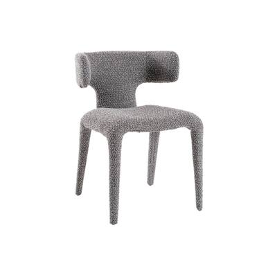 Brown/Gray Polyester Upholstered Metal Frame Dining Chair, Sturdy Dining Chair for Dining Rooms - 20.5