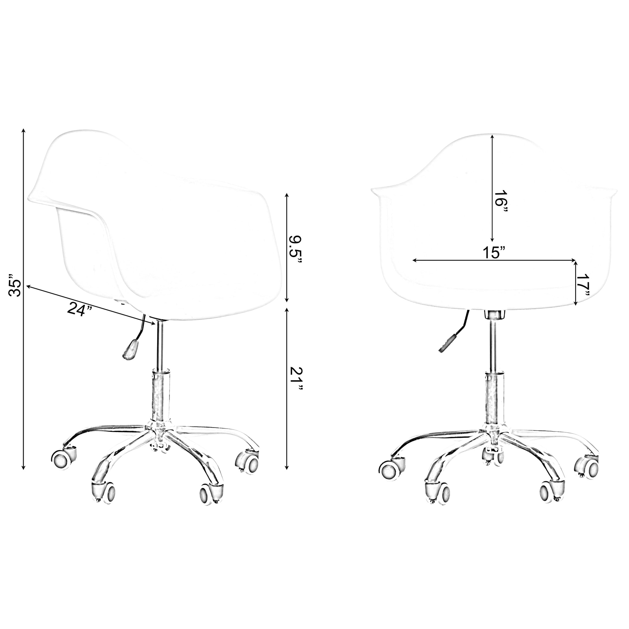 Rolling cheap plastic chair