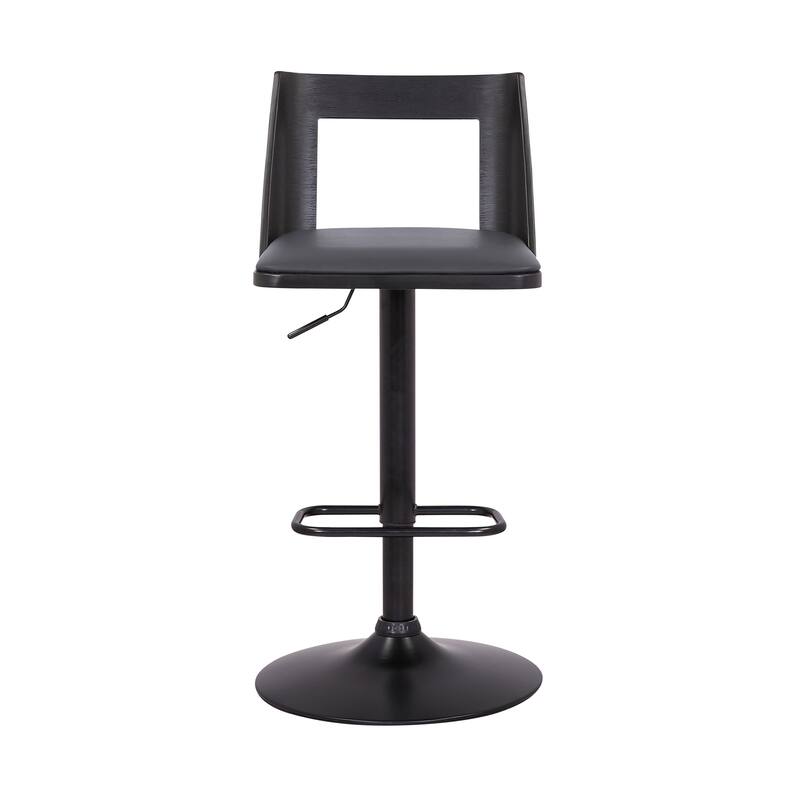 Milan Black or Gray Upholstered Adjustable Height Bar Stool