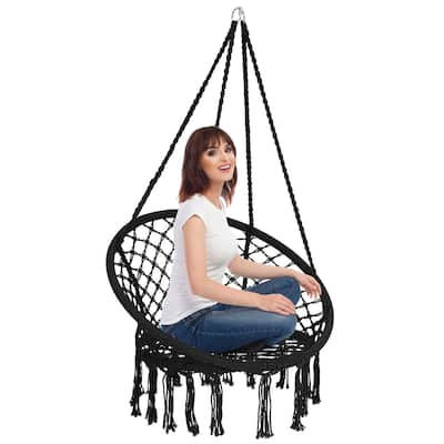 Macrame Swing Cotton Rope Handwoven Hanging Chair