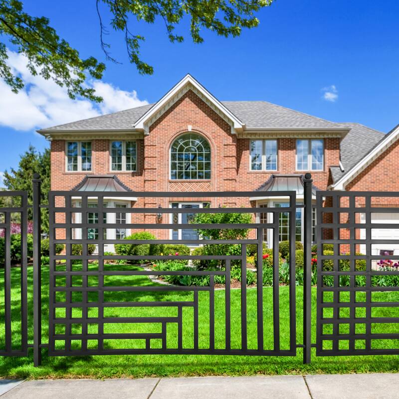 ALEKO Garden Yard Modern Kyiv Style Steel Fence Set of 2