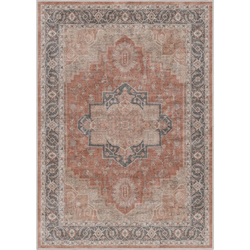 Well Woven Apollo Paris Persian Oriental Machine Washable Area Rug - 5' 3" x 7' 3" - Red - Rectangle