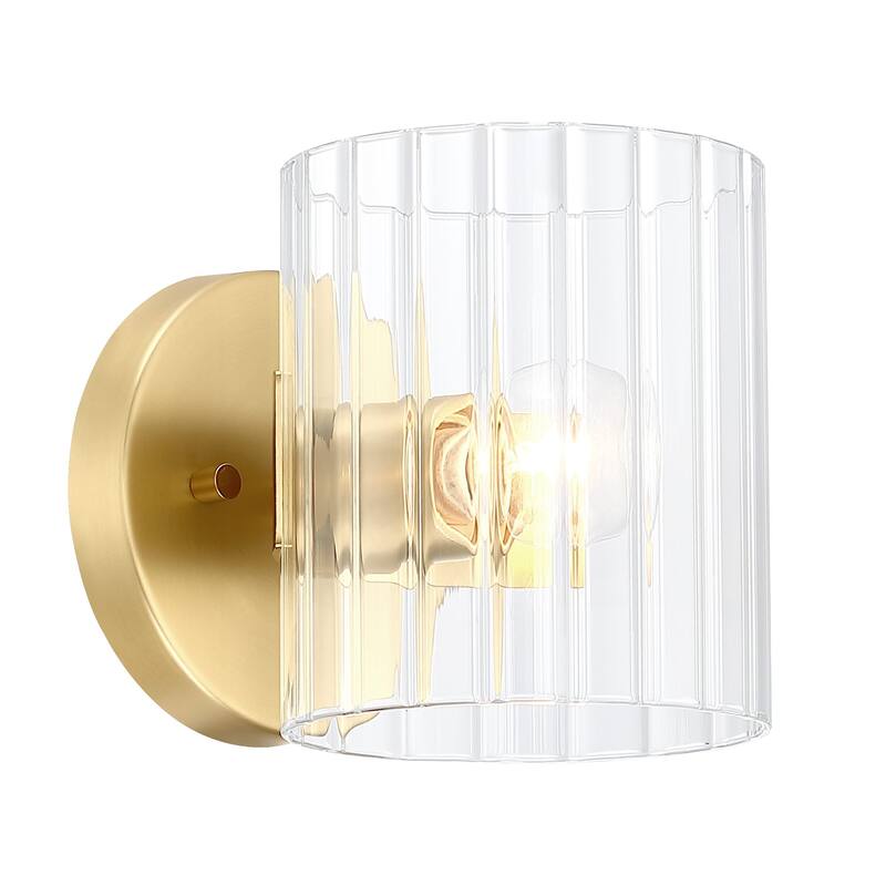 Aries 6 in. 1-Light Brushed Gold Transitional Wall Sconce Light