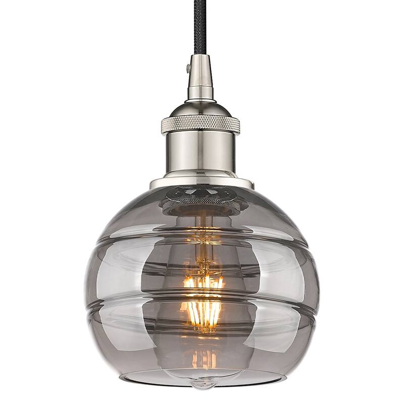 Innovations Lighting 616-1P 8 6 Rochester Pendant Rochester 6" Wide - Polished Nickel / Light Smoke