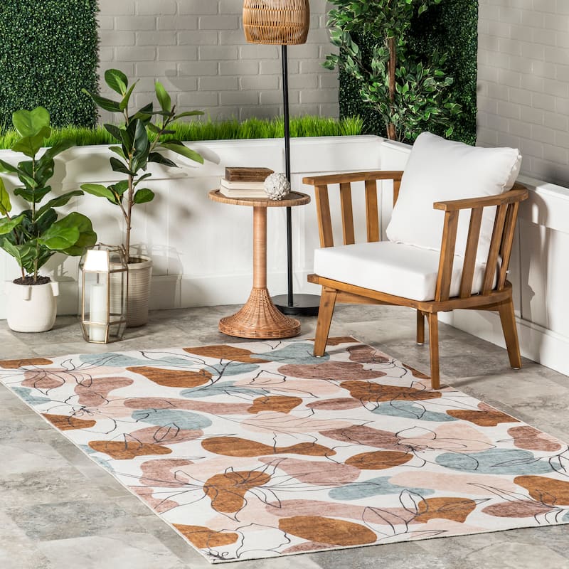 Nuloom Deisy Abstract Floral Machine Washable Indoor/Outdoor Area Rug - 5' x 8' - Multicolor