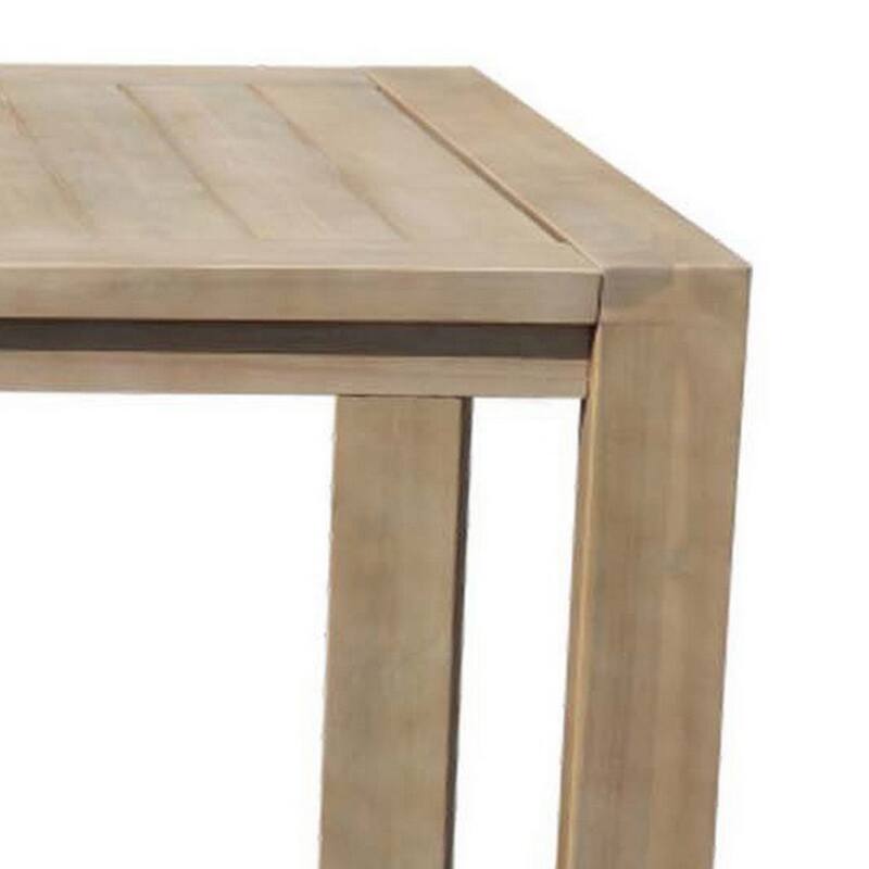 Neji 70 Inch Dining Table, Natural Brown Eucalyptus Wood Frame, Plank Top