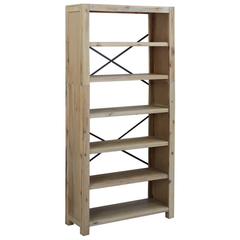 vidaXL 3/4/5/6/7-Tier Bookcase Solid Wood Acacia