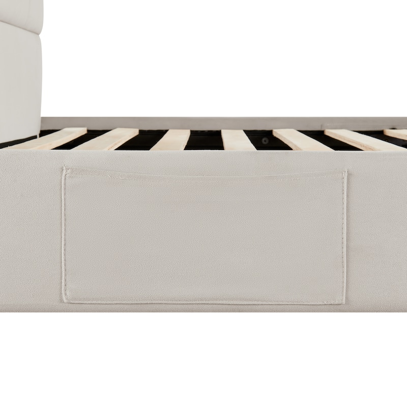 Studio Living Ashton Queen Upholstered Bed in Velvet Fabric