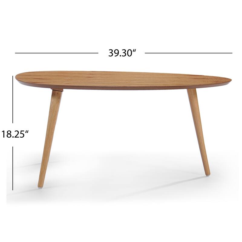 Elam Mid-Century Wood Coffee Table by Christopher Knight Home - 39.30" L x 23.60" W x 18.25" H