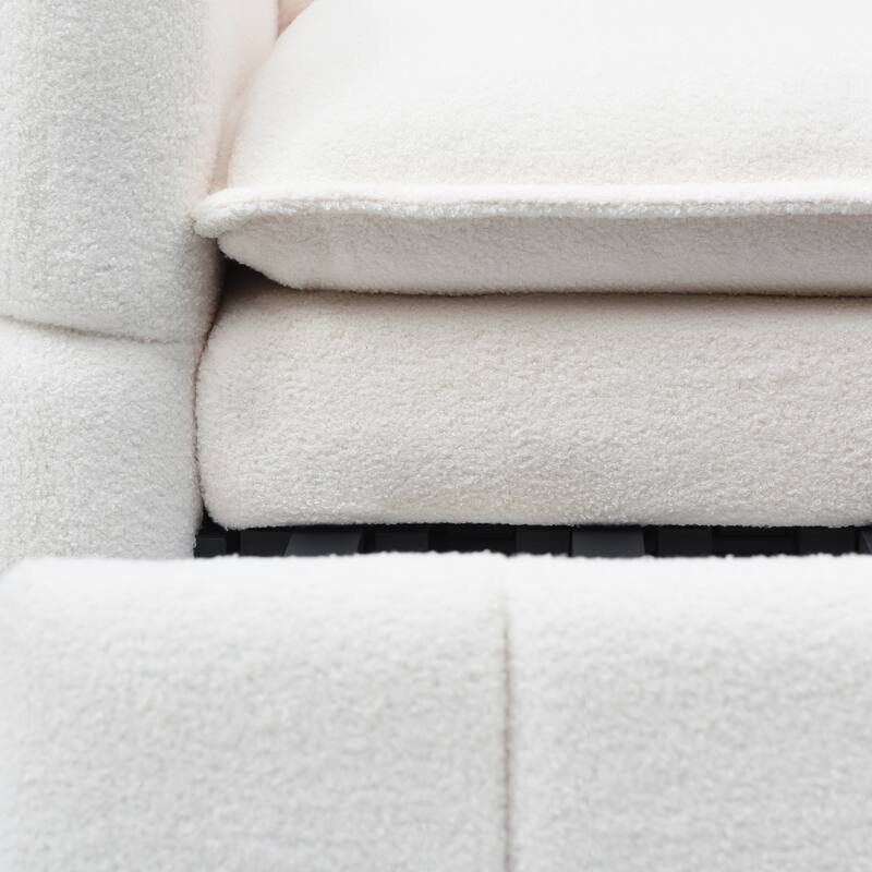 Beige Convertible Loveseat Sleeper Sofa Couch with Metal Frame, 2-Seater Sofa Couch Pull-Out Sofa Bed with Armrests