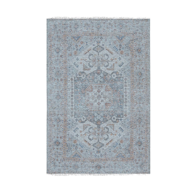 Hand-Knotted Wool Ivory Classic Traditional Heriz Serapi Rug - 6' x 9' - 6' x 9' - Ivory