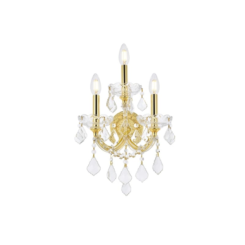 Fleur Illumination Collection Wall Sconce D:12in H:22in E:8.5in Lt:3 Gold Finish