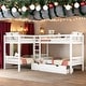 preview thumbnail 19 of 33, Twin L-Shaped Bunk bed with Ladder and Drawers, 4 Beds in 1