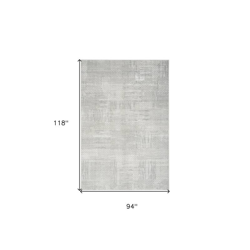 Power Loomed Abstract Modern Non Skid Stain Resistant Area Rug - 118' X '94' X '0.39
