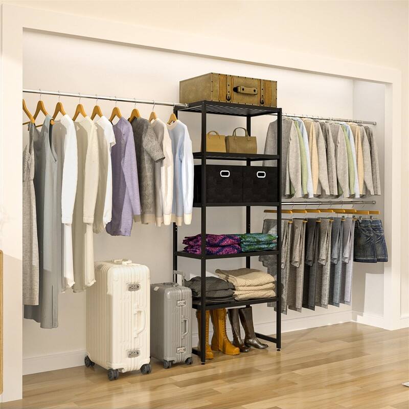Homde Closet Organizer Storage System - 15.7"D x27.6"W x 70.9"H - Black