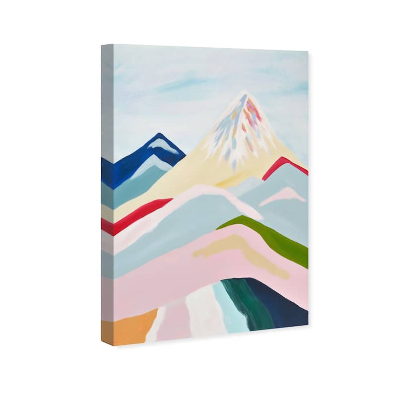 Wynwood Studio Nature and Landscape Snowy Ice Mountains Blue and Pastel Blue Modern & Contemporary Wall Art Canvas Print