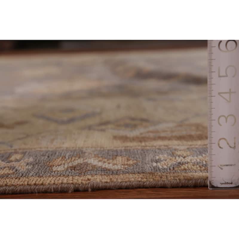 Oushak Indian Large Rug Handmade Oriental Grey Wool Carpet - 9'8" x 13'7"