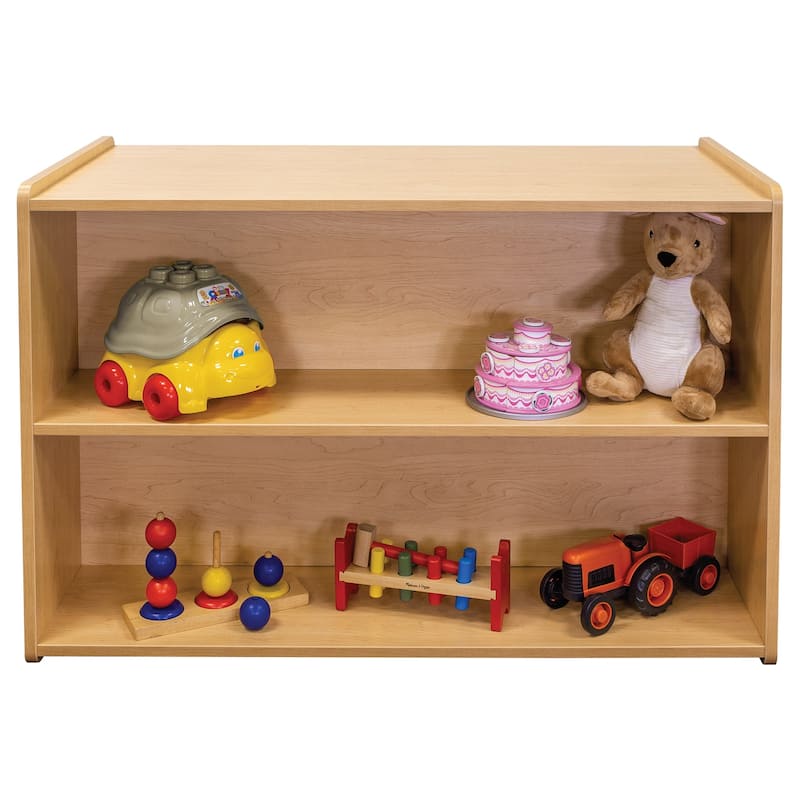 Tot Mate Laminate Toddler Double Sided Storage Shelf - 46" x 23 1/2" x 30 1/2" - Assembled - Maple