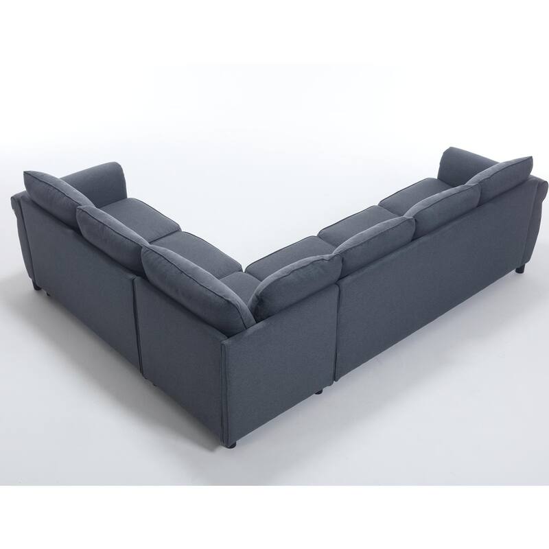 Sleeper Sofa Bed, Pull Out Couch with Mattress, 104'' 6 Seater Upholstery Sectional Couches, Modern Comfy L Shape Sofa Couch