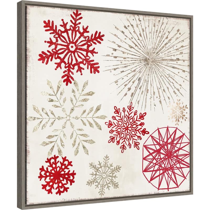 Christmas Snowflakes II by PI Studio Framed Canvas Wall Art