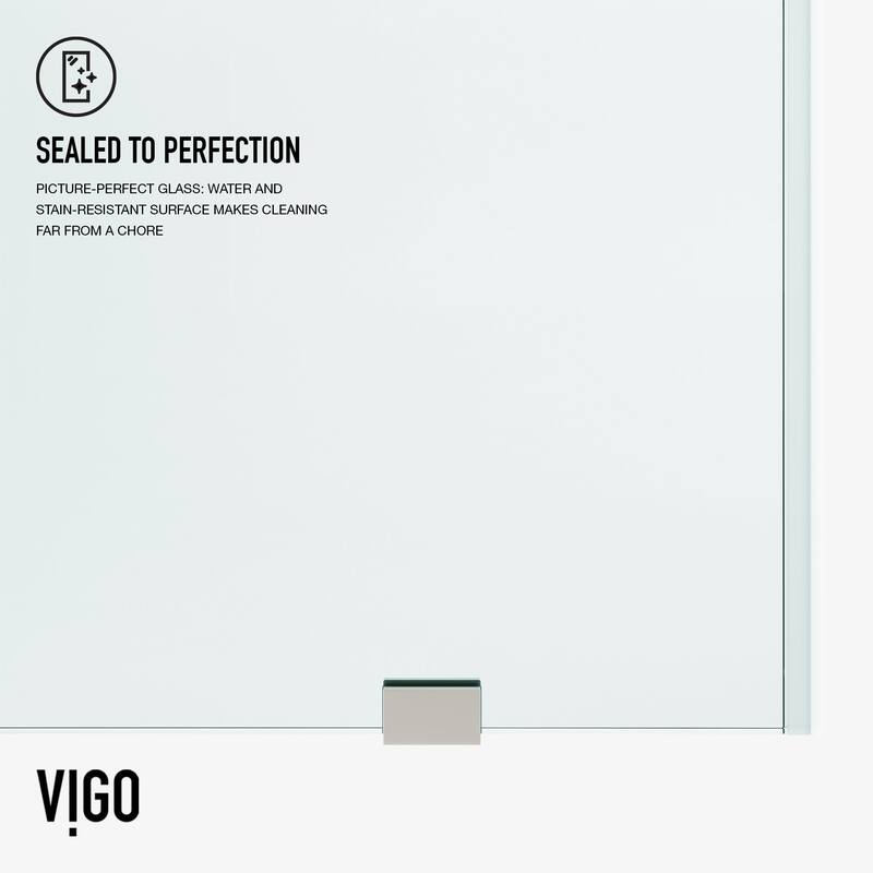 VIGO Elan 56" to 60" W x 74" H Frameless Sliding Shower Door