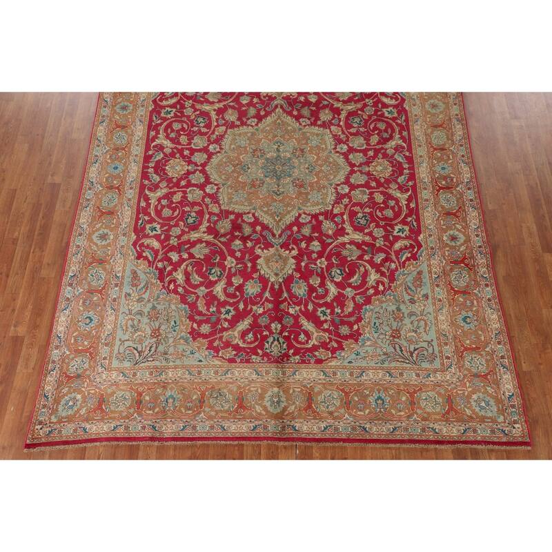 Tabriz Persian Vintage Rug Hand-Knotted Wool Carpet - 7'11"x 11'1"