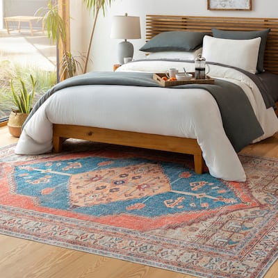 Livabliss Alaiya Traditional Medallion Machine Washable Area Rug
