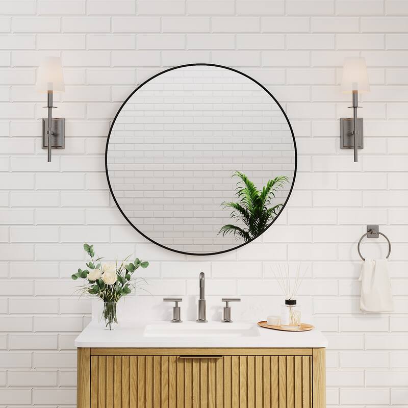 Modern Bathroom Wall Mounted Anodized Aluminum Framed Wall Vanity Mirror