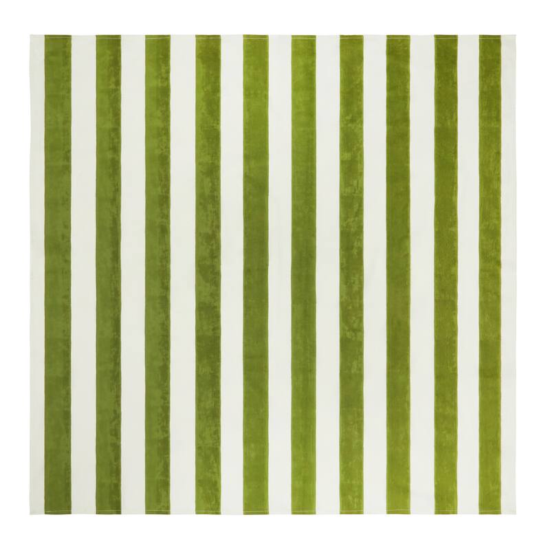 Couleur Nature St. Tropez Tablecloth - Blue Stripes - 59" x 59" - 71" x 71" - Vert