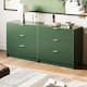 3 Drawer Fluted Dresser, 32 Inch Wide Nightstand with Large Drawer End Table for Bedroom