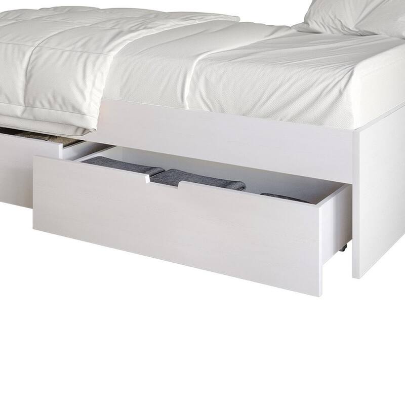 CraftPorch Wooden Twin Mates Bed with Storage