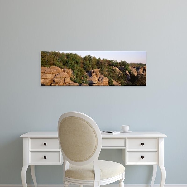 Easy Art Prints Panoramic Image 'Trees, Garden of the Gods Wilderness, Shawnee National Forest, Illinois' Canvas Art