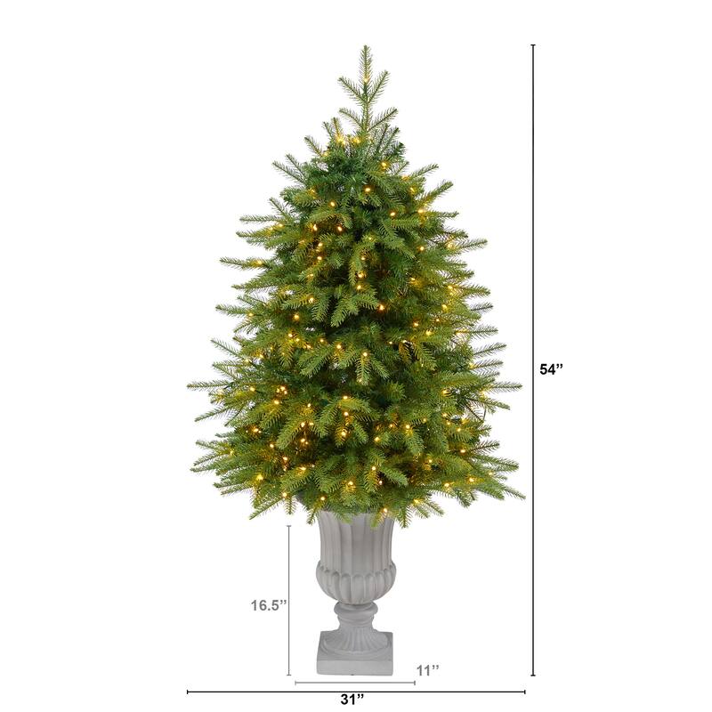 4.5' Artificial Christmas Tree with 250 LED Lights in Planter