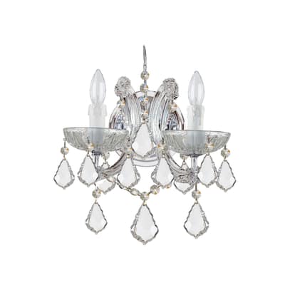 Maria Theresa 2 Light Swarovski Strass Crystal Chrome Sconce - 10.5'' W x 12.5'' H x 7'' D