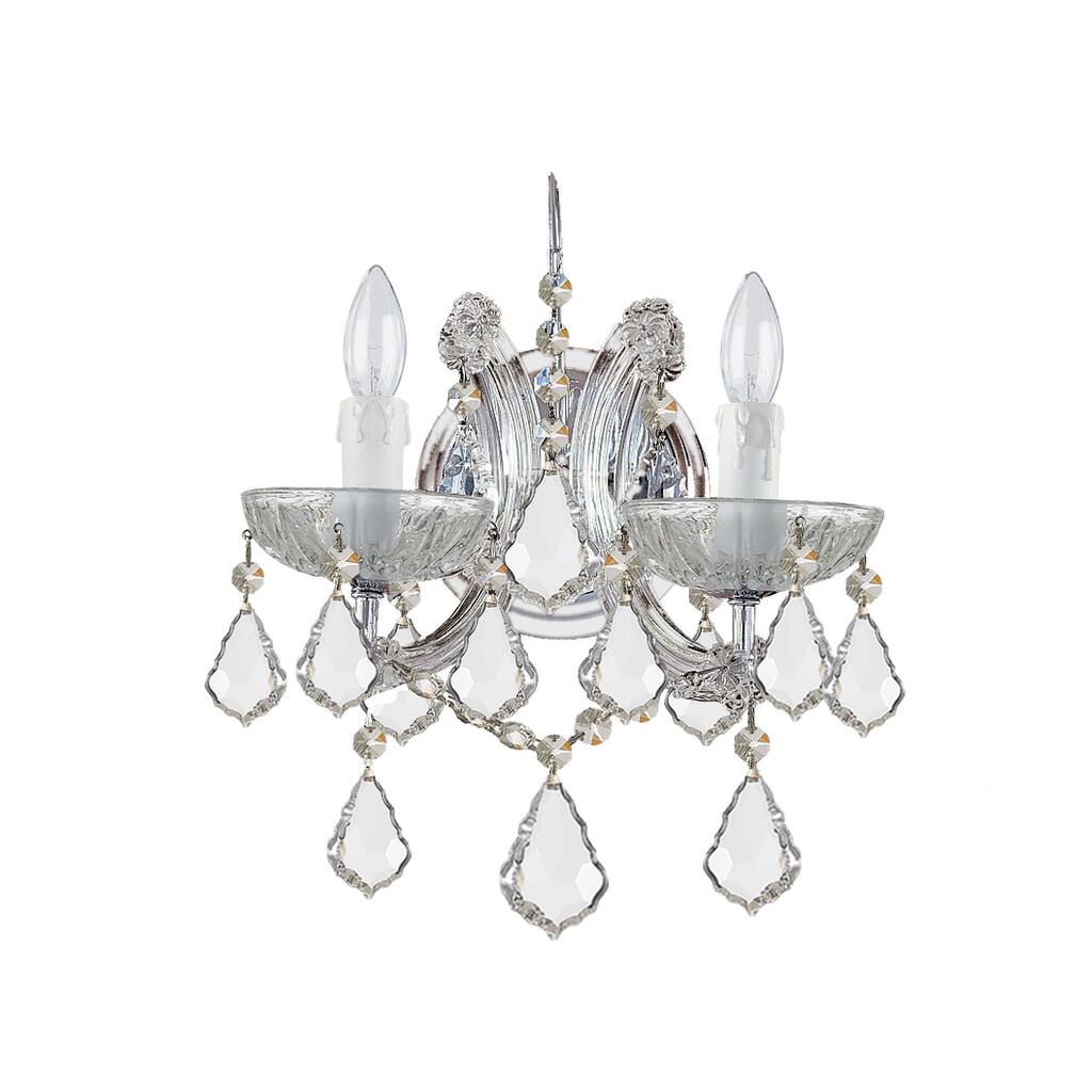 Maria Theresa 2 Light Swarovski Strass Crystal Chrome Sconce - 10.5'' W x 12.5'' H x 7'' D