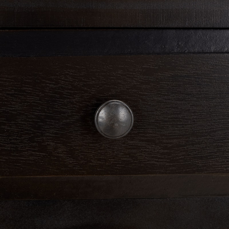 SAFAVIEH Hermine Distressed Black 4-Drawer Storage Side Table - 15" x 11.8" x 35.8" - 15"W x 12"D x 36"H